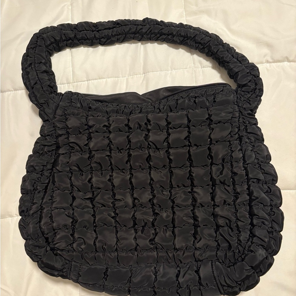 Target Black Textured Shoulder Bag